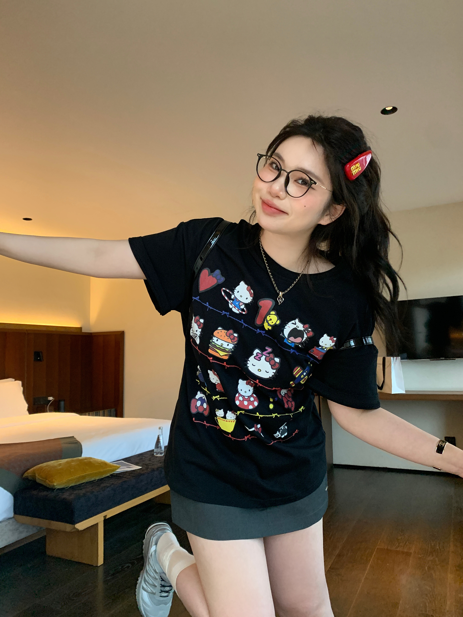 Slightly Chubby Casual Printed Short Sleeve T-Shirt - Mid-Length Plus Size Top for a Trendy Everyday Look Slightly Chubby Casual Printed Short Sleeve T-Shirt - Mid-Length Plus Size Top for a Trendy Everyday Look