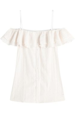 Slightly Chubby Cream Off-Shoulder Waist-Defining French Top for Y2K Style with Denim Mini Skirt