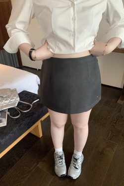 Slightly Chubby Double-Layer Side-Slit Suit Skirt Pants for Urban Office Ladies - Versatile Fashion Staple