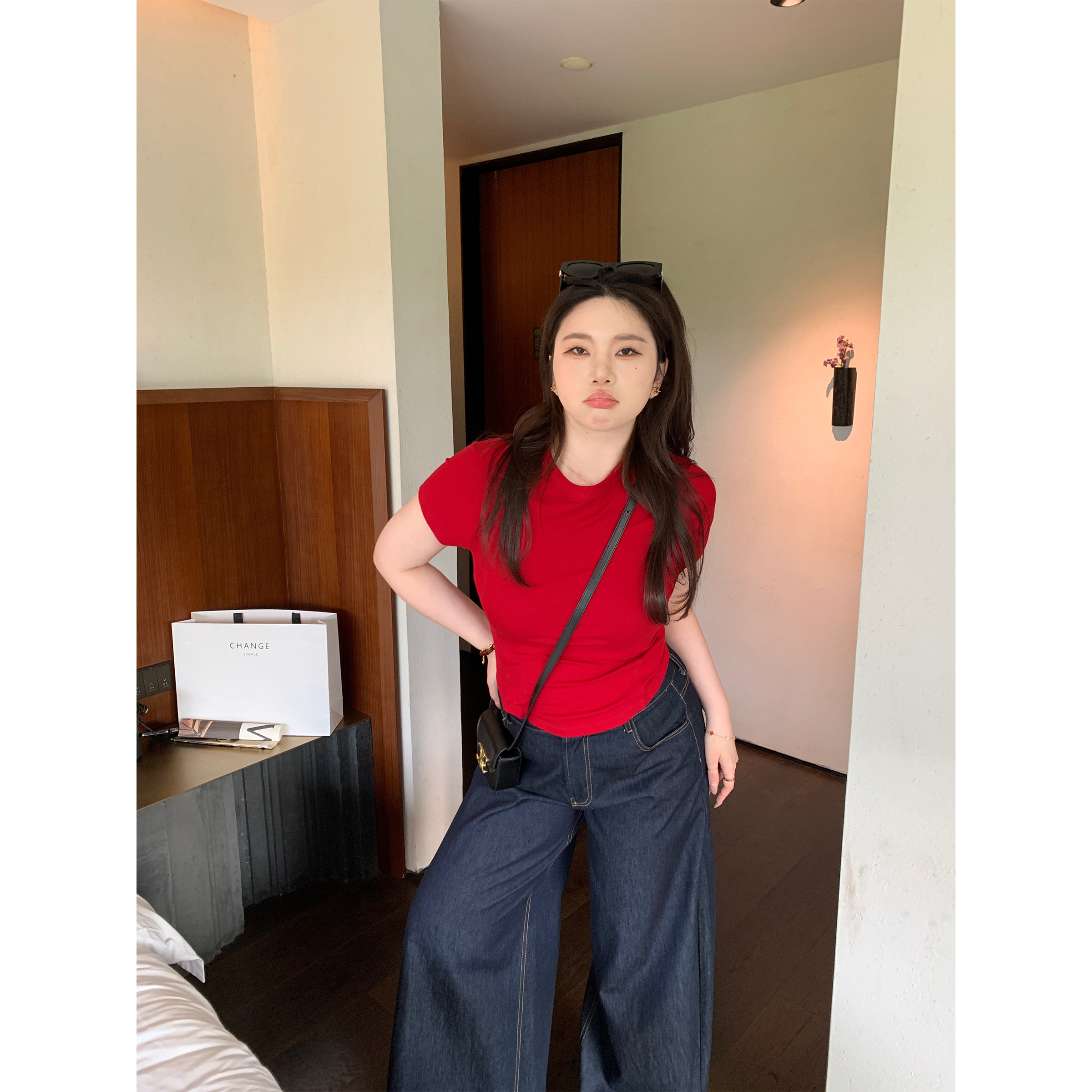 Slightly Chubby Plus Size Slim Fit T-Shirt - Three-Dimensional Cut, Super Stretchy Cool Top for Body Confidence Slightly Chubby Plus Size Slim Fit T-Shirt - Three-Dimensional Cut, Super Stretchy Cool Top for Body Confidence