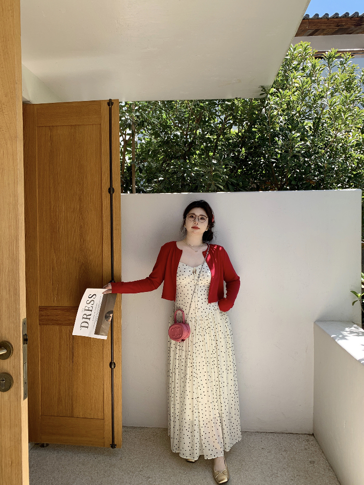 Slightly Chubby Summer Sweetness Backless Spaghetti Strap Dress in French Polka Dot - Plus Size Long Beach Vacation Dress Slightly Chubby Summer Sweetness Backless Spaghetti Strap Dress in French Polka Dot - Plus Size Long Beach Vacation Dress