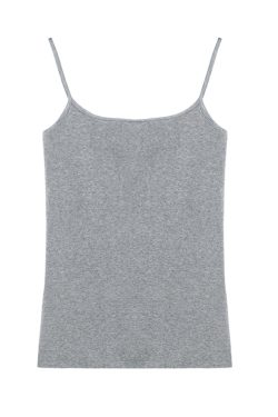 Slim-Fit Cotton Ribbed Camisole Tank Top, Thin Strap Sleeveless Summer Essential, Stretchy Layering Piece