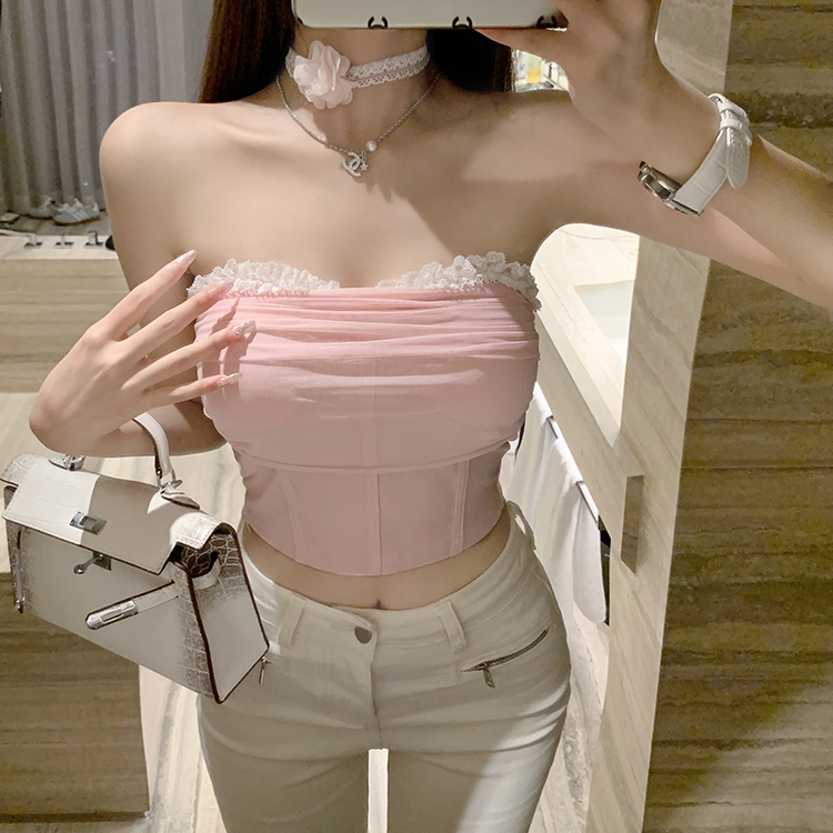 Slim-Fit Mesh Vest Top with Built-In Chest Pad - Pure Desire Style, Trendy and Chic for Y2K Fashion Enthusiasts Slim-Fit Mesh Vest Top with Built-In Chest Pad - Pure Desire Style, Trendy and Chic for Y2K Fashion Enthusiasts