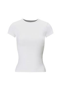 Slim Fit Shoulder Sports Short-Sleeve T-Shirt - Athletic Base Layer Top for Active Wear, Casual Style