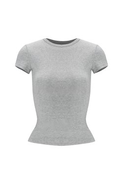 Slim Fit Shoulder Sports Short-Sleeve T-Shirt - Athletic Base Layer Top for Active Wear, Casual Style