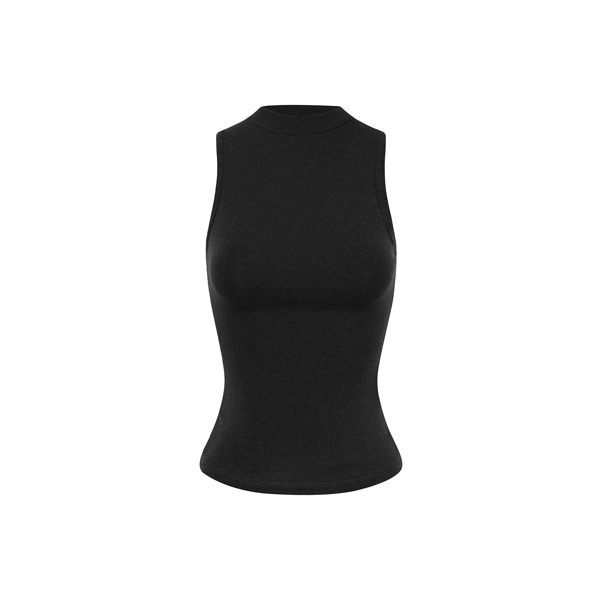 Slim-Fit Stretchy Sleeveless Vest with Half-High Collar - Basic Essential for 90s Y2K Style Fashion Slim-Fit Stretchy Sleeveless Vest with Half-High Collar - Basic Essential for 90s Y2K Style Fashion