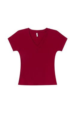 Slim Fit V-Neck Raglan T-Shirt for Women - Summer 2025, Chicken Heart Collar, Casual Style, Trendy Short Sleeve Top