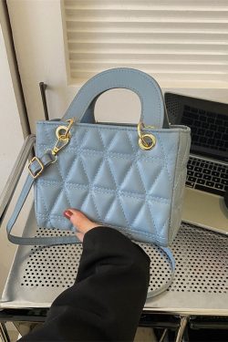 Small Diamond-Pattern Mini Bucket Bag for Women - Trendy Summer 2025 Crossbody Handbag for Commuting and Everyday Style