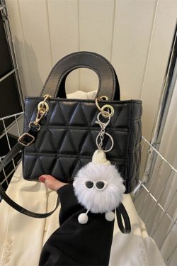 Small Diamond-Pattern Mini Bucket Bag for Women - Trendy Summer 2025 Crossbody Handbag for Commuting and Everyday Style
