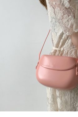 Small Textured Saddle Bag - Versatile Minimalist Crossbody Mobile Phone Bag for Women - Trendy Shoulder Purse