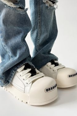 Smiley Face Sneakers for Men and Women, American High Street Chunky Shoes, Cute Mickey Design for Couples