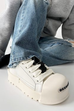 Smiley Face Sneakers for Men and Women, American High Street Chunky Shoes, Cute Mickey Design for Couples