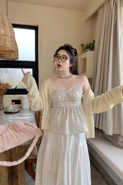 Soft-Focus Cloud Plus-Size Long Sleeve Cardigan - Moisturizing Milk Candy Smoothie Style for a Cozy Look