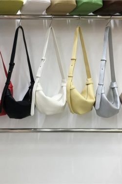 Soft Leather Casual Shoulder Crossbody Dumpling Bag - Niche INS 2025 Style, Lazy Horn Design for Effortless Chic