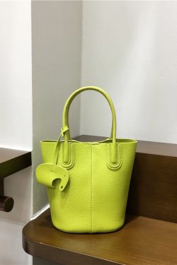 Soft Leather Fashion Tote Bucket Bag - Versatile Commuter Shoulder Crossbody Small Bag for 2025 Spring Style