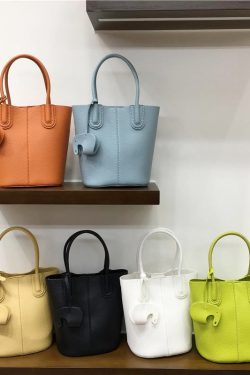 Soft Leather Fashion Tote Bucket Bag - Versatile Commuter Shoulder Crossbody Small Bag for 2025 Spring Style