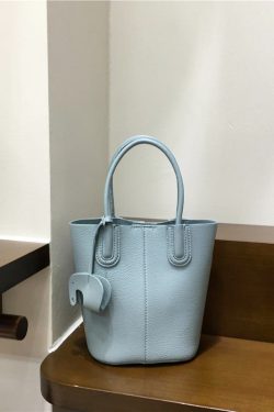 Soft Leather Fashion Tote Bucket Bag - Versatile Commuter Shoulder Crossbody Small Bag for 2025 Spring Style