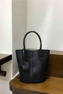Soft Leather Fashion Tote Bucket Bag - Versatile Commuter Shoulder Crossbody Small Bag for 2025 Spring Style