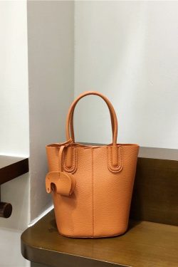 Soft Leather Fashion Tote Bucket Bag - Versatile Commuter Shoulder Crossbody Small Bag for 2025 Spring Style