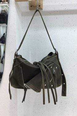 Soft Leather Fringe Underarm Bag - Casual Motorcycle Crossbody Tote for Commuters - 2024 Trendy Fashion Accessory