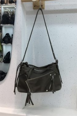 Soft Leather Fringe Underarm Bag - Casual Motorcycle Crossbody Tote for Commuters - 2024 Trendy Fashion Accessory