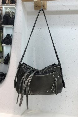 Soft Leather Fringe Underarm Bag - Casual Motorcycle Crossbody Tote for Commuters - 2024 Trendy Fashion Accessory