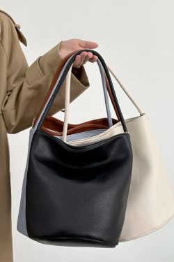 Soft Leather Water Bucket Tote Bag for Women - Summer 2024 Niche Shoulder Bag, Commuting Underarm Style