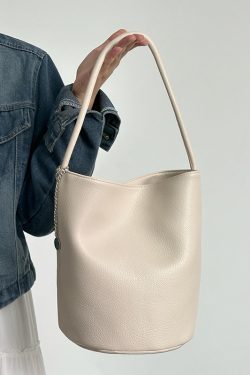 Soft Leather Water Bucket Tote Bag for Women - Summer 2024 Niche Shoulder Bag, Commuting Underarm Style