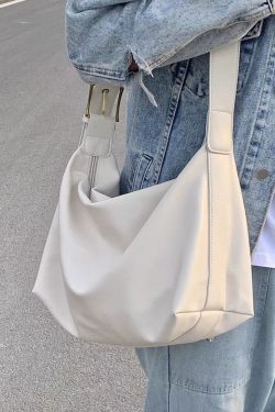 Soft Leather Wide Strap Crossbody Tote Bag for Women - Large Capacity, Perfect for Spring/Summer College Commutes