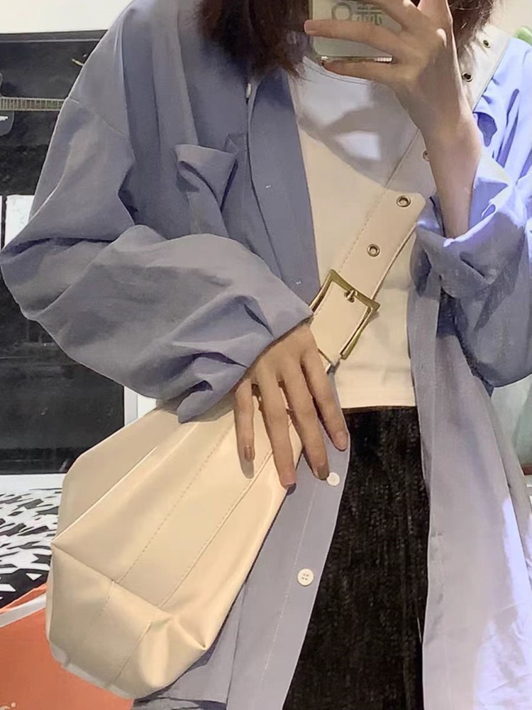 Soft Leather Wide Strap Crossbody Tote Bag for Women - Large Capacity, Perfect for Spring/Summer College Commutes Soft Leather Wide Strap Crossbody Tote Bag for Women - Large Capacity, Perfect for Spring/Summer College Commutes