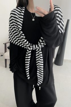 Soft Relaxed Striped Knitted Shawl - Sun Grapefruit Layering Cape in Sheep Wool, High-End Small Scarf for Women