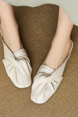 Soft Sheepskin Half-Mule Slippers for Women - Genuine Leather Outdoor Footwear, Italian Style Corso Venezia Design