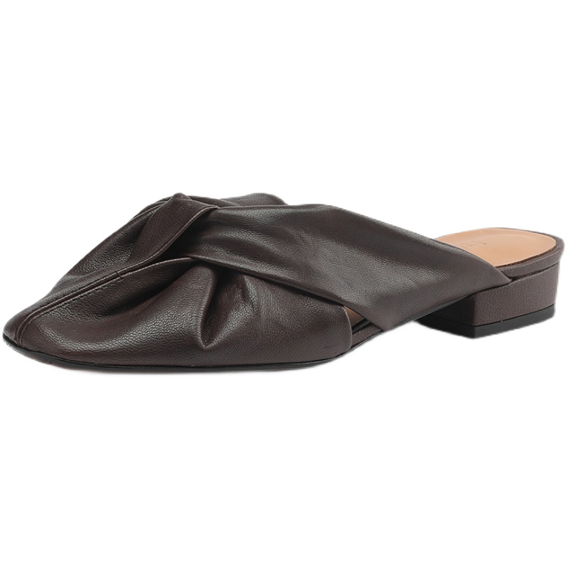 Soft Sheepskin Half-Mule Slippers for Women - Genuine Leather Outdoor Footwear, Italian Style Corso Venezia Design Soft Sheepskin Half-Mule Slippers for Women - Genuine Leather Outdoor Footwear, Italian Style Corso Venezia Design
