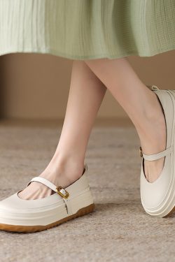 Soft-Soled Thick-Soled Shallow Mouth Spring Mary Jane Shoes - Italian Design, Lightweight, Non-Fatiguing, Casual Style