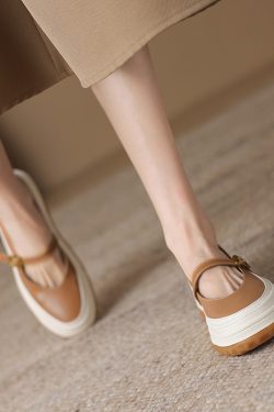 Soft-Soled Thick-Soled Shallow Mouth Spring Mary Jane Shoes - Italian Design, Lightweight, Non-Fatiguing, Casual Style