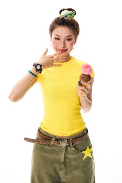 Solid Color Pink Cropped T-Shirt for Women - Short Sleeve, Slim Fit, Spicy Girl Style, Summer Essential