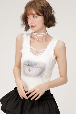 Spicy Girl Camisole with Lace Trim - Women's Summer Slim-Fit Top in American Style - Trendy Casual Fashion