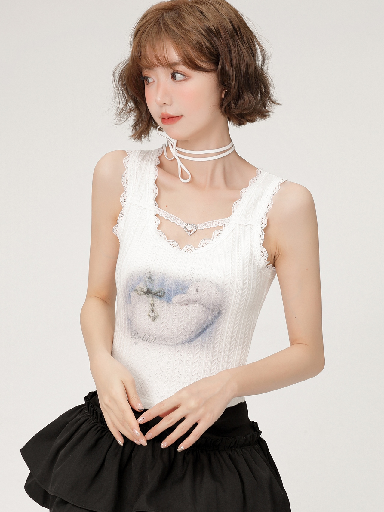 Spicy Girl Camisole with Lace Trim - Women's Summer Slim-Fit Top in American Style - Trendy Casual Fashion Spicy Girl Camisole with Lace Trim - Women's Summer Slim-Fit Top in American Style - Trendy Casual Fashion