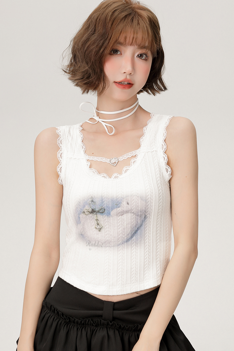 Spicy Girl Camisole with Lace Trim - Women's Summer Slim-Fit Top in American Style - Trendy Casual Fashion