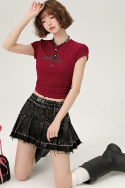 Spicy Girl Cropped Short Sleeve T-Shirt for Women, Slim Fit Summer Style, Sweet and Cool Casual Top