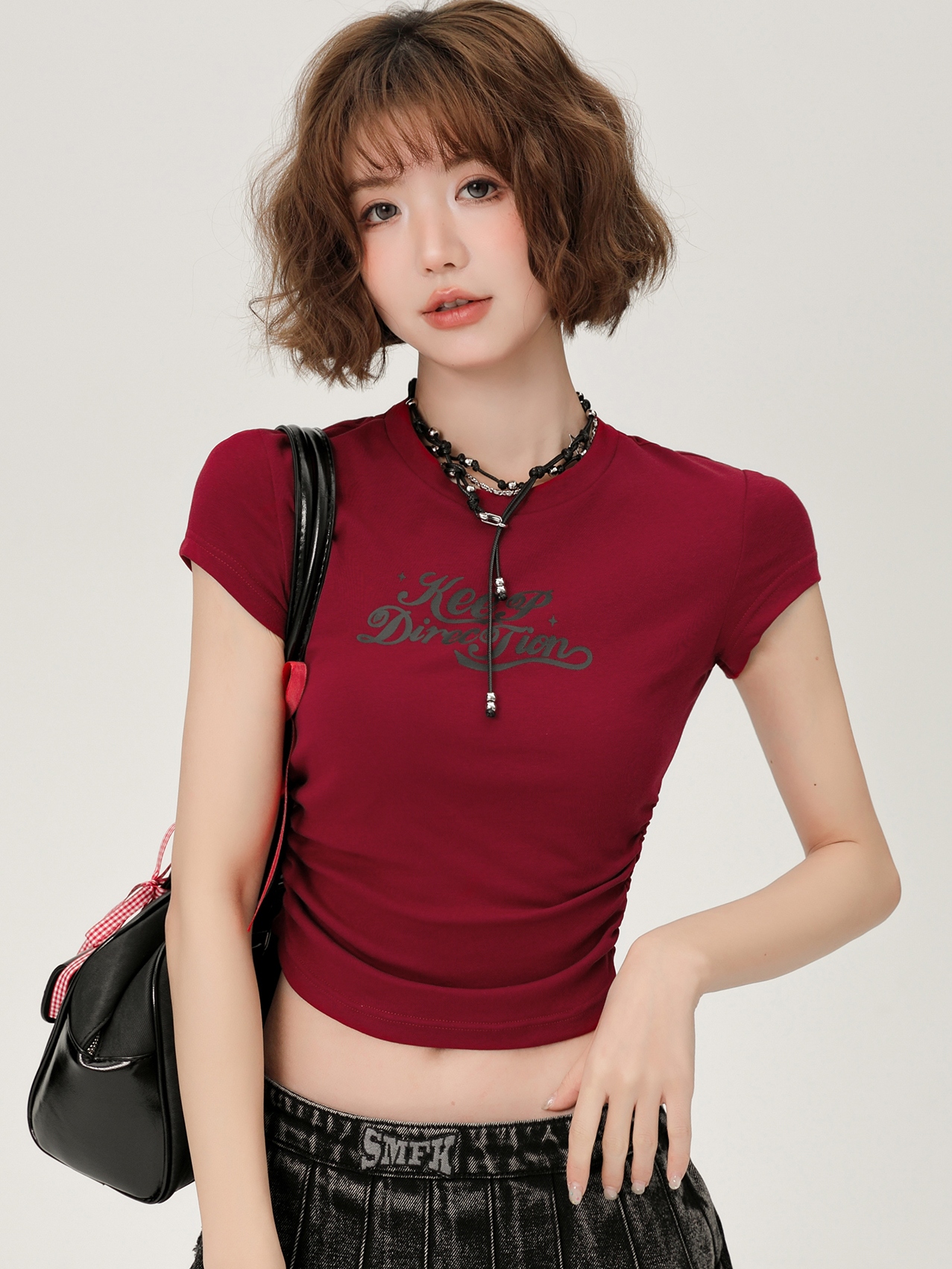 Spicy Girl Cropped Short Sleeve T-Shirt for Women, Slim Fit Summer Style, Sweet and Cool Casual Top Spicy Girl Cropped Short Sleeve T-Shirt for Women, Slim Fit Summer Style, Sweet and Cool Casual Top