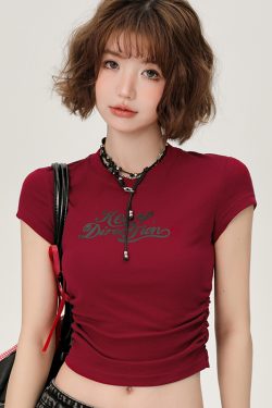 Spicy Girl Cropped Short Sleeve T-Shirt for Women, Slim Fit Summer Style, Sweet and Cool Casual Top