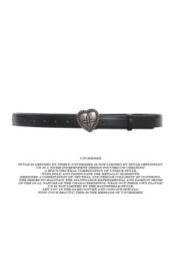 Spicy Girl Cross Heart Metal Thin Belt - Trendy Niche Accessory for 90s and Y2K Fashion Styles