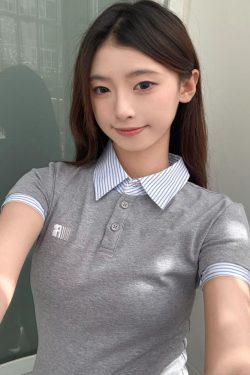 Spicy Girl Embroidered Polo Collar Short Sleeve T-Shirt - Slim Fit Two-Piece Look for Women - Summer 2025 Trendy Fashion Top