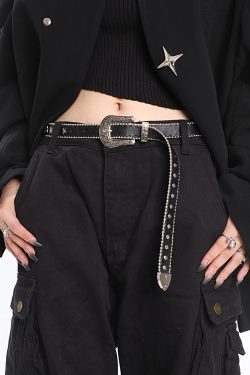 Spicy Girl Metal Work Belt - American Style Niche Design with Star Accents for Trendy 90s and Y2K Fashion