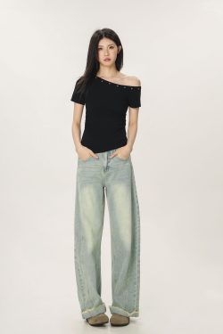 Spicy Girl Off-Shoulder Short Sleeve T-Shirt for Women - American Style Summer Slim Fit Top with Beautifully Tailored Waist