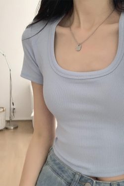 Spicy Girl Summer T-Shirt - Sweet and Stylish High-End Half Sleeve Shoulder Top for Trendy Looks