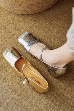 Spliced Sheepskin High Heeled Chunky Mary Jane Shoes for Women - Square Toe, Plus Size, Spring Summer 2025 Fashion