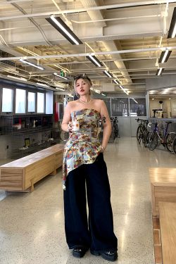 Spring Floral Strapless Camisole - Irregular Waist-Defining Design for Women - Trendy Y2K Style Top