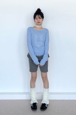 Spring Gray Polka Dot Lace Girl Shorts - Trendy Y2K Style Summer Fashion for Kids